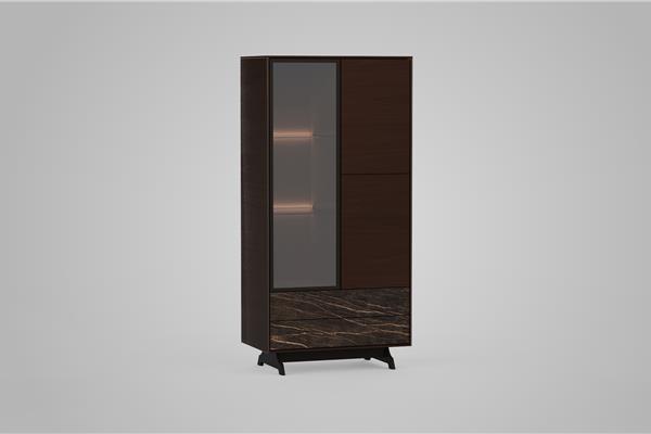 Vitrine-kast 3-deurs - Eiken meubels